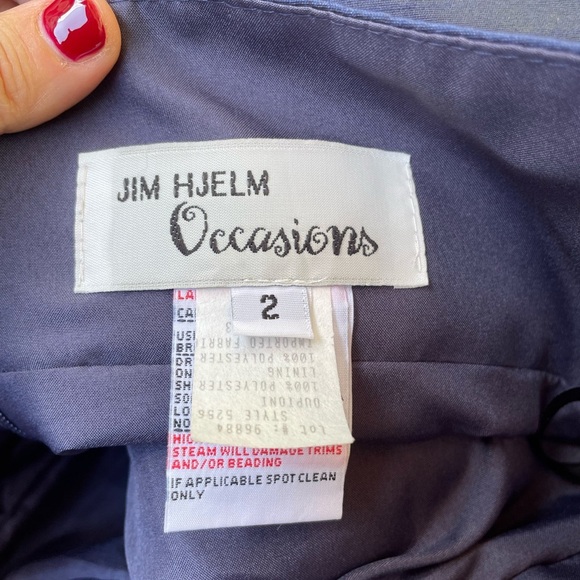 New NWT Vintage Jim Hjelm Occasions Strapless Dress Blue Bow Size 2 90s Formal - Picture 8 of 11